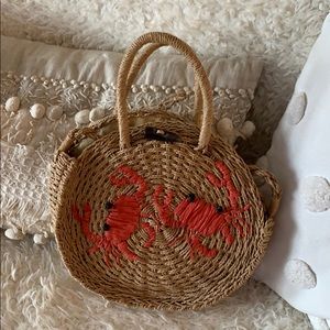 Straw Crab shoulder cross body bag